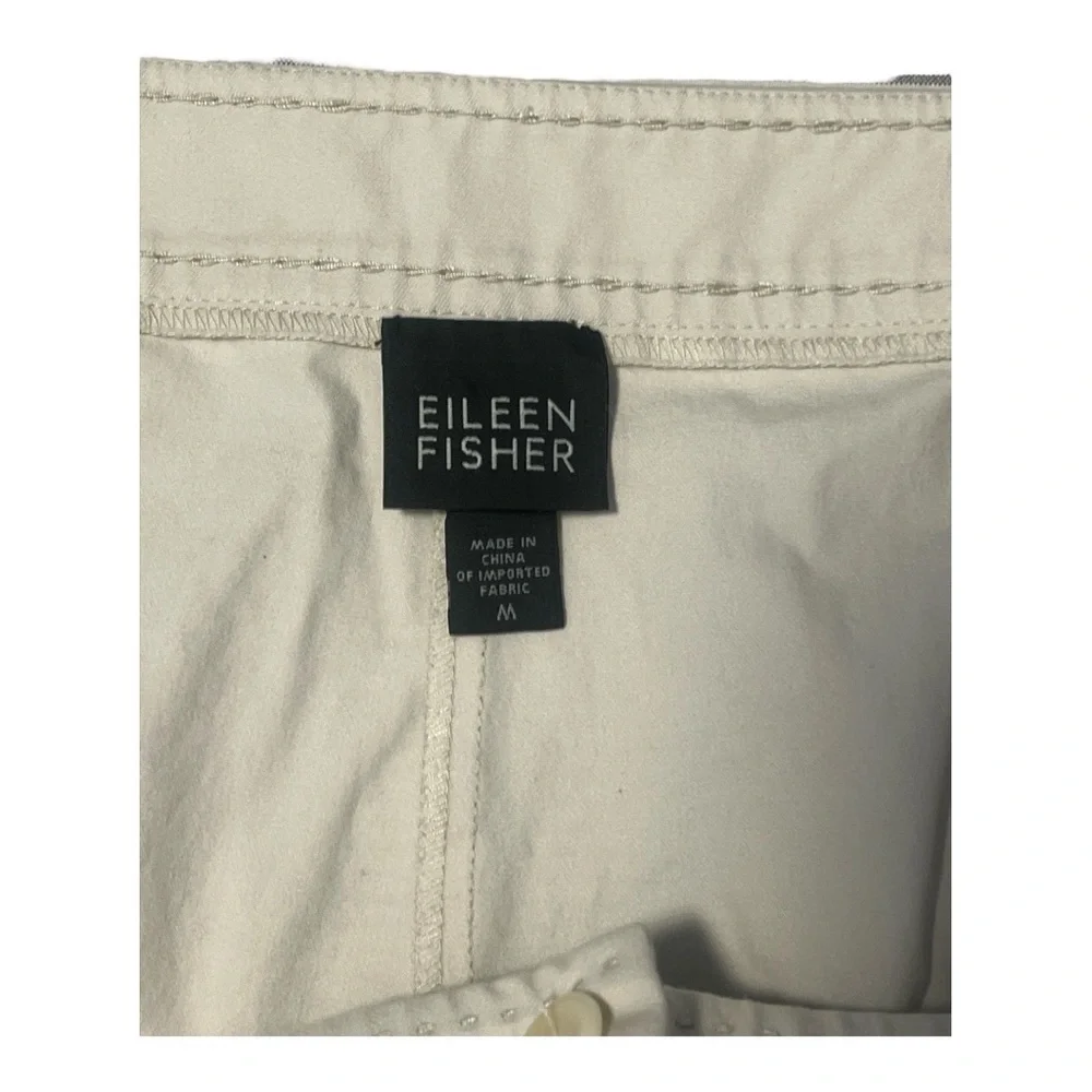 Eileen Fisher Cropped Cream Pants Size Medium Minimalist Old Money‎ Capsule KD1